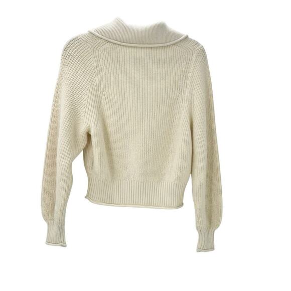 J. Crew Ribbed Cotton Button-Collar Sweater Long Sleeve Linen Size XS NWT - Picture 3 of 10